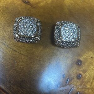 Elegant Silver Earrings with Crystal Accents